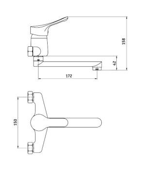 Bateria umywalkowa Deante Joko ścienna chrom (BOJ 050M) 2