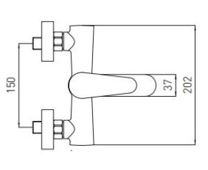 Bateria wannowa Ferro Algeo ścienne chrom (BAG1) 3