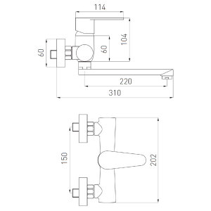 Bateria kuchenna Ferro Algeo ścienna chrom (BAG5) 2
