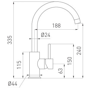 Bateria kuchenna Ferro Lugio stojąca chrom (BLG4) 2