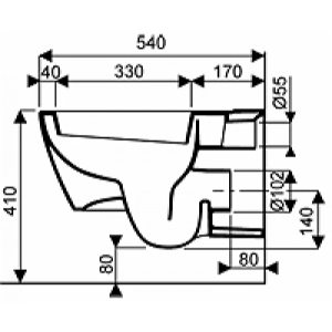 Miska WC Koło Life z odpływem poziomym wisząca powłoka reflex (M23100900) 2