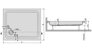 Brodzik Sanplast Free Line prostokątny 90 cm x 80 cm (615-040-0150-01-000) 3