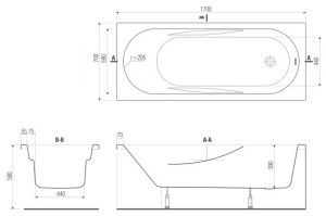 Wanna Cersanit Mito Red prostokątna 170 x 70cm (TK001-019) 2