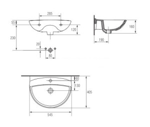Umywalka Cersanit Mito Red 55cm (TK001-005) 2