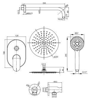 Zestaw prysznicowy Valvex Dione chrom  (2449990) 2