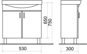 KFA Szafka podumywalkowa Loara Bianco 53cm biały (5906031447461) 2