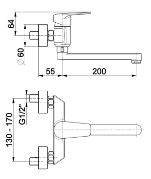 Bateria kuchenna KFA German ścienna chrom (4510-910-00) 2