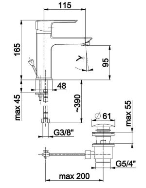 Bateria umywalkowa KFA Aquamaryn stojąca chrom (5907571462143) 2