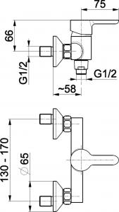 Bateria prysznicowa KFA Granat chrom (5526-010-00) 2