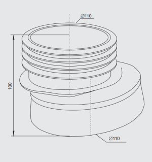 Rawiplast Złącze mimośrodowe do WC Ø110 - B515 2