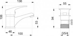 Bateria umywalkowa Hydroland Atut stojąca chrom (5900308734971) 2