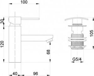 Bateria umywalkowa Hydroland Caro stojąca chrom (5900308735381) 2
