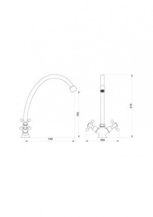 Bateria kuchenna Hydroland Retro stojąca chrom (B205) 2