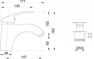 Bateria umywalkowa Hydroland Vena stojąca chrom (5900308734636) 2