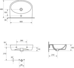 Umywalka Cersanit Parva 60cm (K27-031) 2