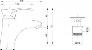Bateria umywalkowa Hydroland Greta stojąca chrom (5900308734551) 2