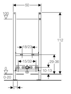 Stelaż Geberit Duofix Basic H112 do bidetu (111.534.00.1) 2
