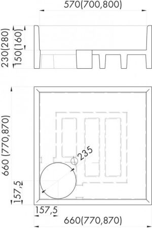 SCHEDPOL Nośnik styropianowy do brodzików kwadratowych 90x90x16cm (2.004) 2