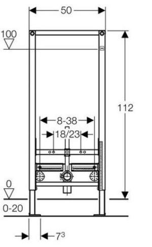 Stelaż Geberit Duofix Basic H112 do bidetu (111.510.00.1) 2