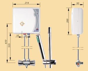 Przepływowy podgrzewacz wody Kospel Podgrzewacz przepływowy EPJ.P-5,5 PRIMUS elektryczny + bateria - EPJ.P-5,5 PRIMUS 2