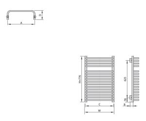 Grzejnik łazienkowy ENIX Aster A 60 cmx78 cmcm biały (A0006000776014010000) 4