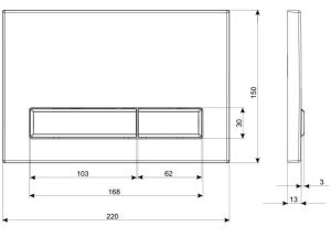 Przycisk spłukujący KK-Pol M08 do WC chrom połysk (SPP/381/0/K) 2