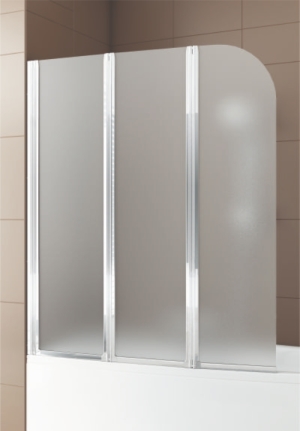 Parawan nawannowy Aquaform Modern 3-częściowy szkło satinato, profil chrom (170-07012) 1