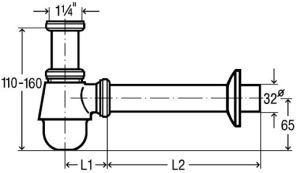 Syfon Viega butelkowy 5/4" chrom (114619) 2
