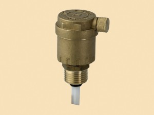Hydroland Odpowietrznik automatyczny mosiężny 1/2 + zawór stopowy ODP.AUT.15.ZAW.MO 1