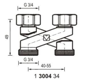 Herz Przyłącze krzyżakowe w formie X G3/4" (1300434) 2