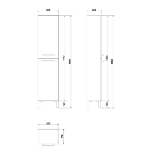 Cersanit Słupek Melar 35cm biały połysk (S614-004) 2