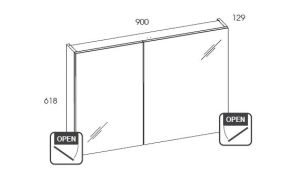 Elita Szafka górna z lustrem 90cm biały połysk (904510) 2