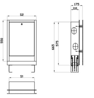Gorgiel Szafka podtynkowa SGP-0 do rozdzielacza 575-665x110-175mm - 1041112110 2