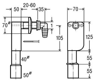 Syfon Viega podtynkowy DN40/50 biały (452452) 2