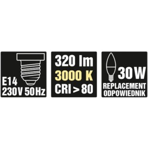 Sthor Żarówka LED 5W 320LM E14 230V - 83822 4