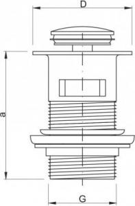 Hydroland Korek automatyczny klik-klak 5/4" mały chrom (NULL) 2
