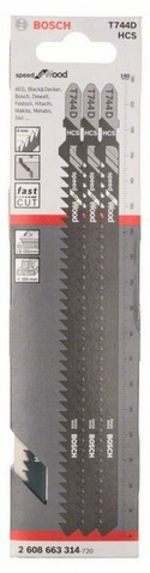 Bosch Brzeszczot do wyrzynarek T 744 D 3szt. (2.608.663.314) 2