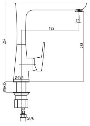 Bateria kuchenna Valvex Conne stojąca chrom (2448950) 2