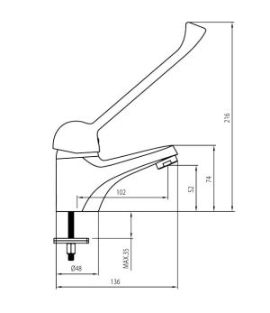 Bateria umywalkowa Deante Joko Clinic stojąca chrom (BOJ 021C) 2