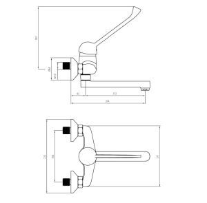 Bateria umywalkowa Deante Joko Clinic ścienna chrom (BOJ 050C) 2