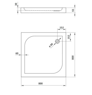 Brodzik Deante Cubic kwadratowy 80 cm x 80 cm (KTK 042B) 3