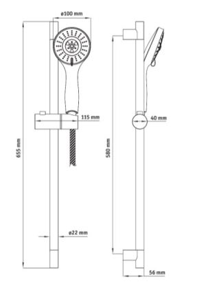 Zestaw prysznicowy Deante Floks przesuwny chrom (NGF 051K) 4