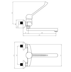 Bateria kuchenna Deante Joko Clinic ścienna chrom (BOJ 080C) 2