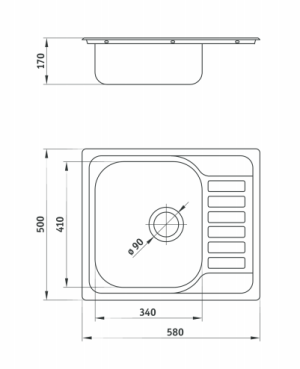 Zlewozmywak Deante Zlewozmywak 1-komorowy SOUL z ociekaczem 58x50cm stal len ZEO 311A 2