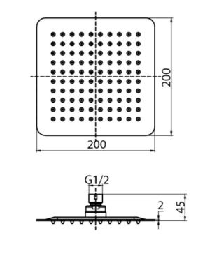 Deszczownica Valvex Carre 1-funkcyjna chrom (2448430) 2
