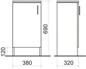 KFA Szafka podumywalkowa Solane 38cm biały (1695-208-150) 2