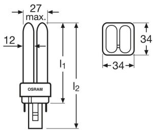 Świetlówka kompaktowa Osram Dulux D G24d-3 26W (4050300012049) 3