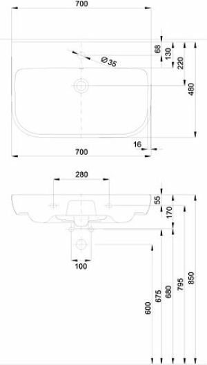 Umywalka Koło Traffic 70cm (L91170000) 2