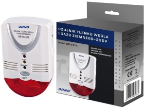 Orno Czujnik 2w1 tlenku węgla i gazu ziemnego 230V (OR-DC-615) 3