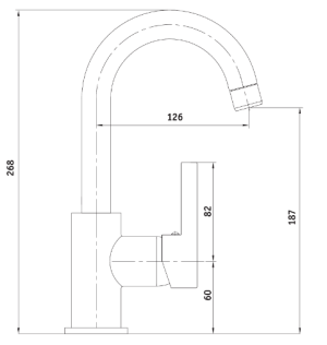 Bateria umywalkowa Deante Floks stojąca chrom (BCF 024M) 2